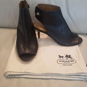 New Coach Marietta Turnlock Peep Toe  Boot